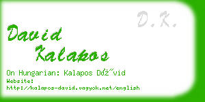 david kalapos business card